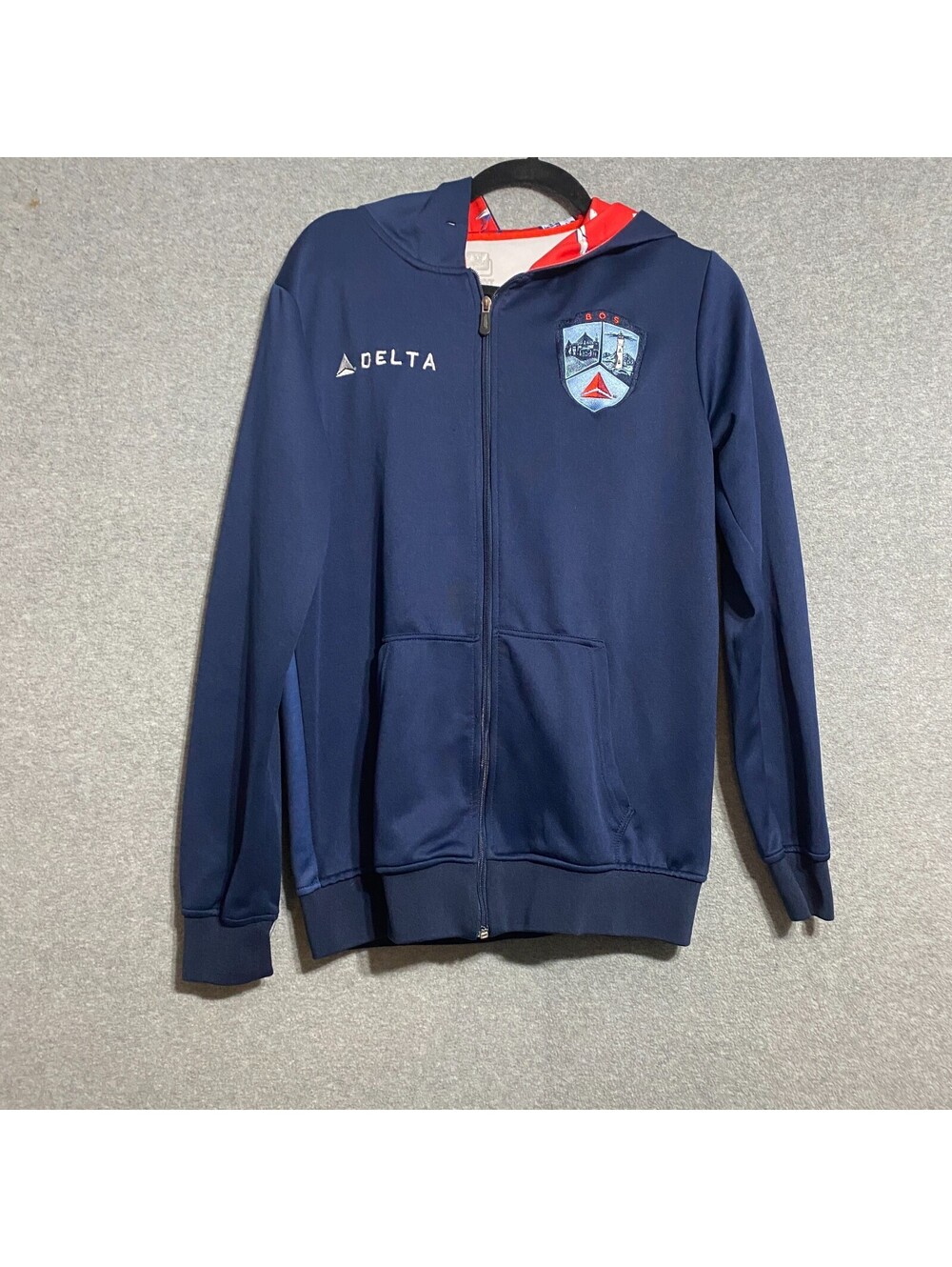 Delta Air Lines Employee Hoodie Boston Strong BOS Crest Full Zip Size Medium